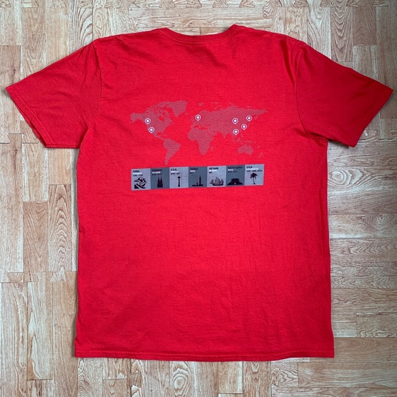 VTG League Of Legends Shirt Red Mens Large World Map Championship Tour Tee LoL - Picture 2 of 9